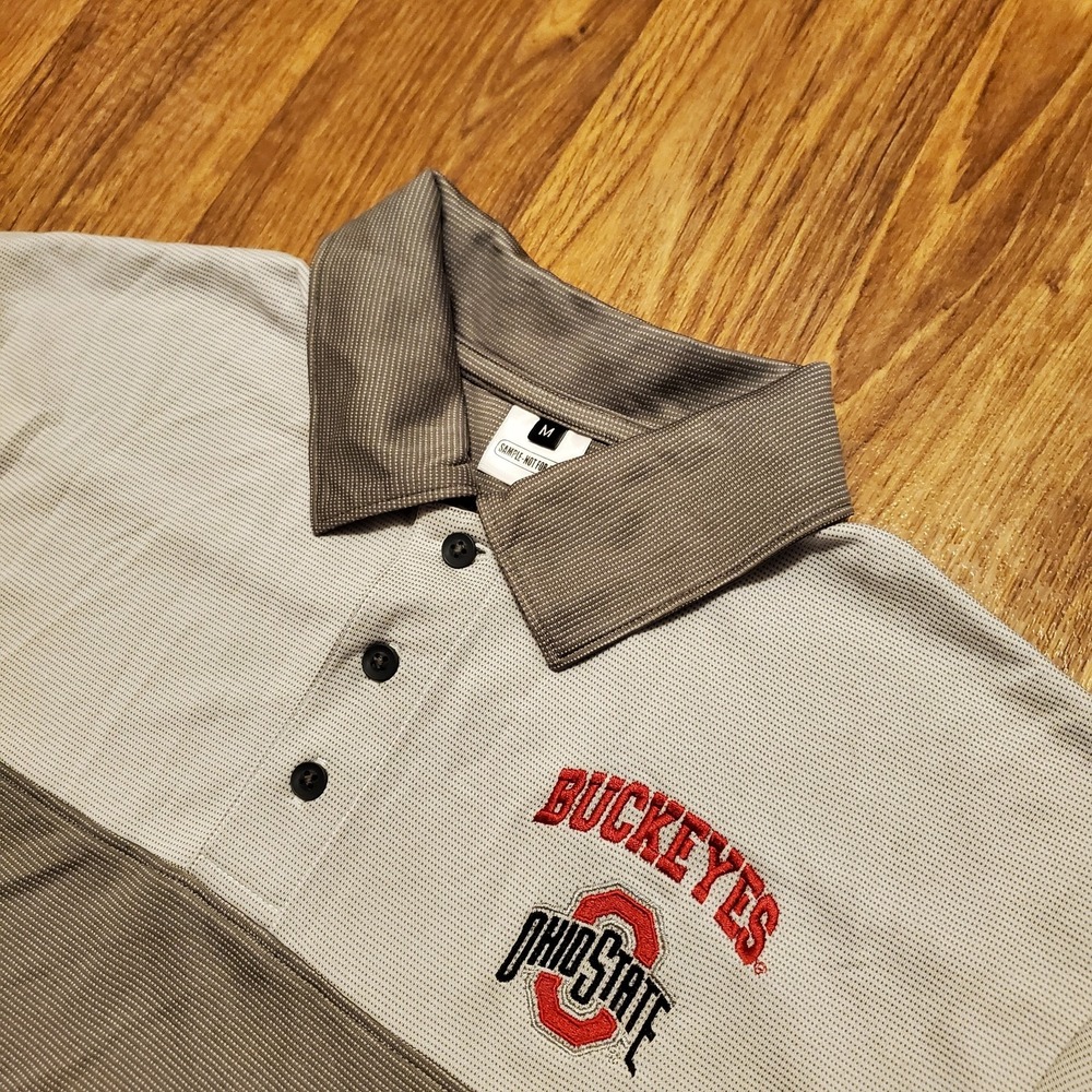 Ohio State Buckeyes Shirt Men‎ Medium Football Polo Exclusive Sample Embroidered